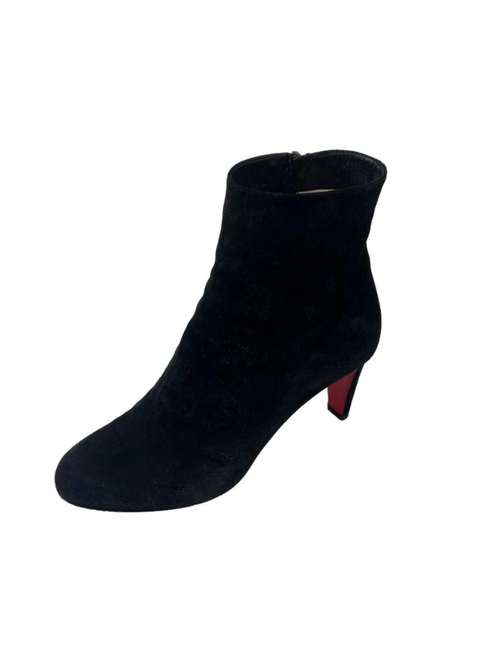 CHRISTIAN LOUBOUTIN Black Suede Ankle Bootie Heels - IT 39, US 9